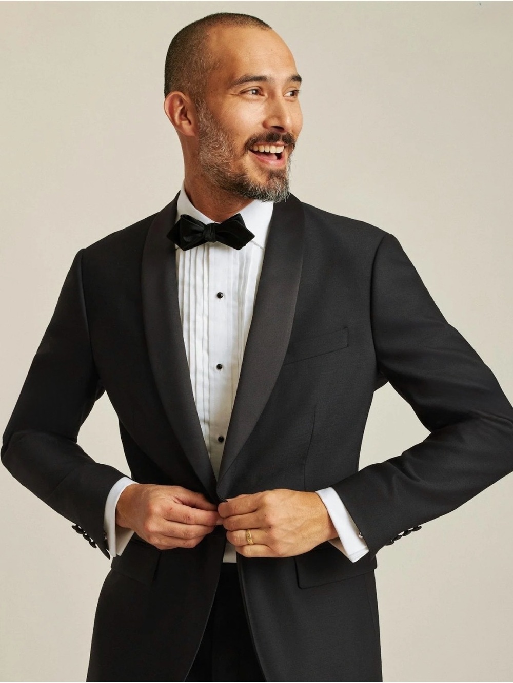 Bonobos Black Satin Shawl Lapel Tuxedo Jacket